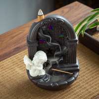 Backflow fountain incense burner ceramic smoke back-flow ce holder