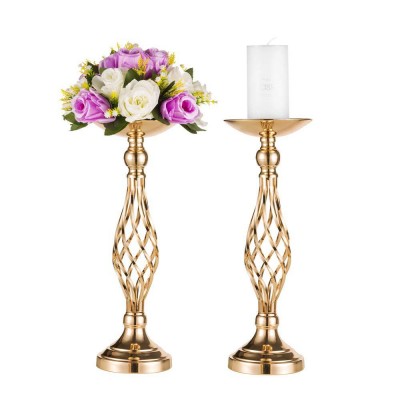 Wedding favors glass centerpieces for table galvanized road lead trumpet metal flower vase decoration