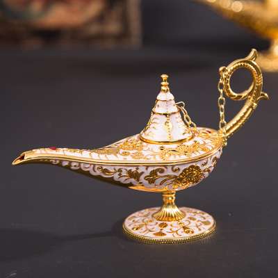 Mid-east incense burner metal hollow carving marble mabkhara arabic burner alloy Bras Alladin for Incense oil burner